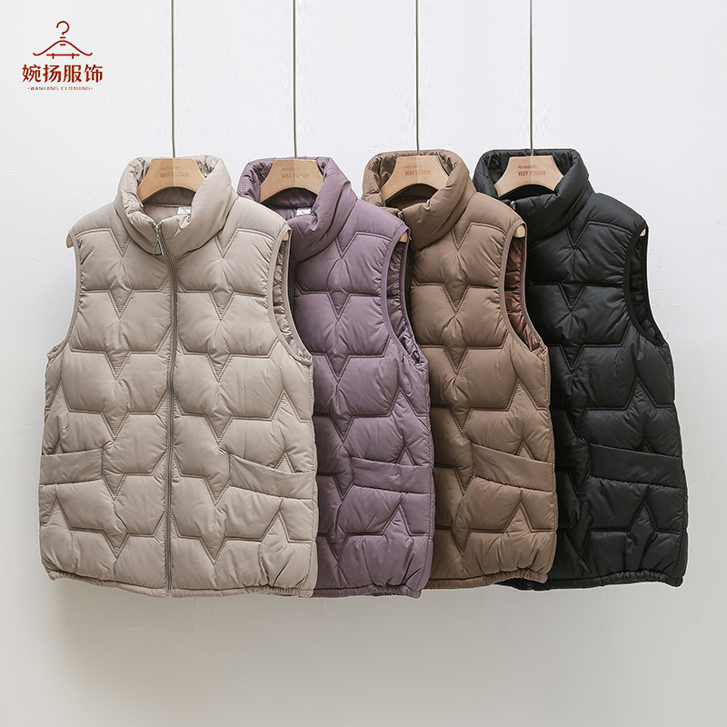 Autumn and Winter Large Size Inner Wear down Cotton Vest for Middle-Aged and Elderly Mothers 2025 New Warm Vest Vest Wholesale