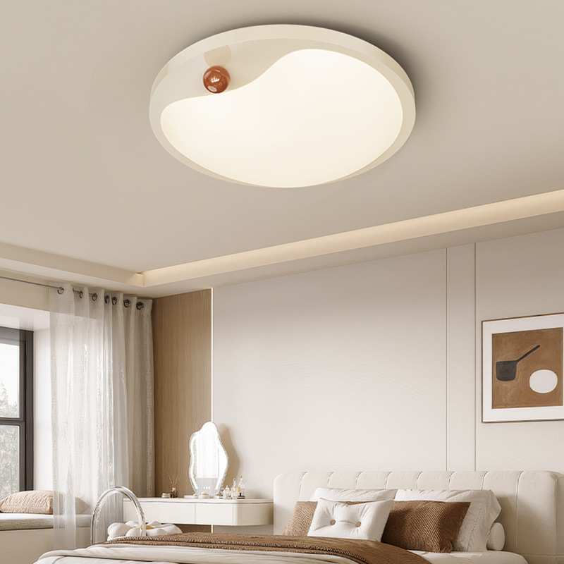 Luz de techo del dormitorio nuevo estilo medieval simple nube led retro color nuez lámpara de habitación principal 412L