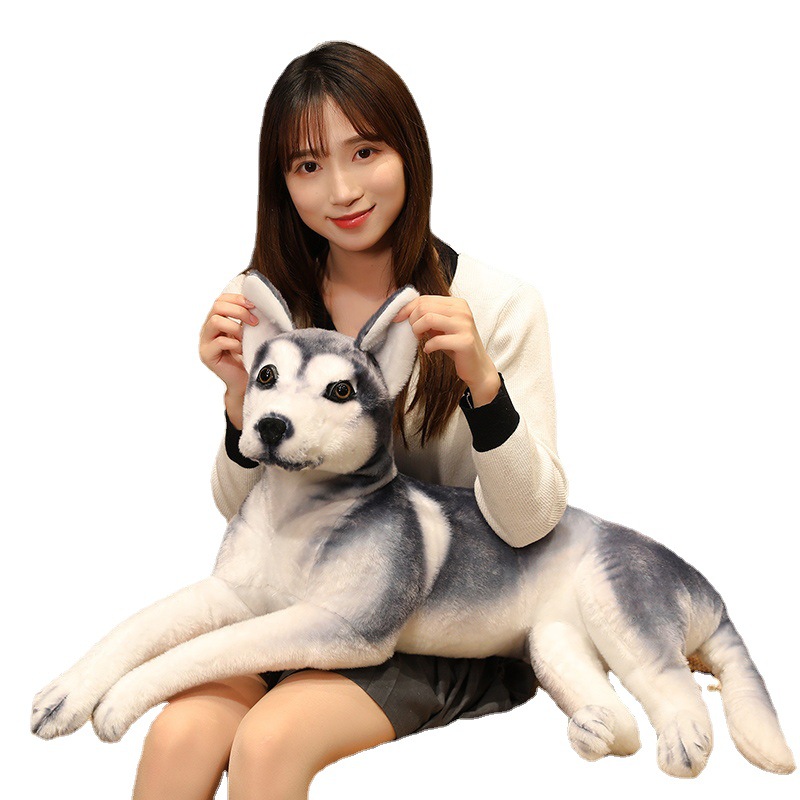 Simulación muñeca Husky lindo split casa mascota Erha juguete de peluche decoración del hogar Decoración perro muñeca