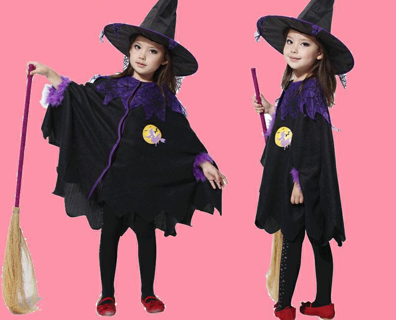 欧米のハロウィンの子供の公演の服装の魔女のマントの役はかわいい吸血鬼の化粧の舞踏会のマントを演じます。|undefined