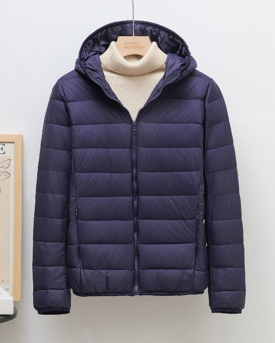 Navy blue women's hooded
