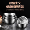 304不锈钢盆加厚韩式碗圆形反边沙拉碗 水果碗搅拌碗磨砂汤盆