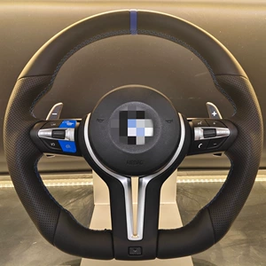 Suitable for BMW 1 Series, 2 Series, 3 Series, 4 Series, 5 Series, 6 Series, 7 Series modified blue button-stitched T-shaped steering wheel assembly