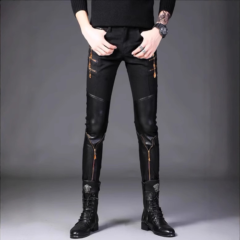 2024 Autumn Jeans Men's New Elastic Slim-Fit Casual Four Seasons Black Small Straight-Leg Slim-Fit Youth Slim-Fit Pants
