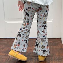 2025秋季韩系童装卡通打底裤女童中小童微喇裤子弹力喇叭长裤