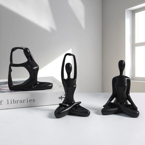 Light Luxury Abstract Yoga Character Desktop Craft Sample Room Bookshelf Coffee Table Bedroom Bedside Cabinet Creative Ornament