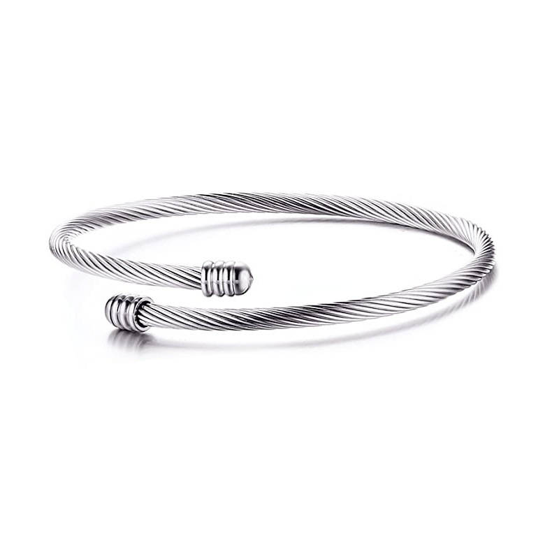 Deseo Amazon nueva pulsera de acero de titanio europeo y americano simple de tres colores 18K oro pulsera de acero inoxidable fábrica al por mayor