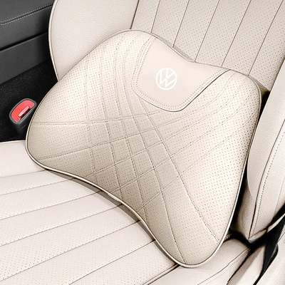 Waist support — for Volkswagen Headrest Neck Pillow - off-white-single-lumbar-support