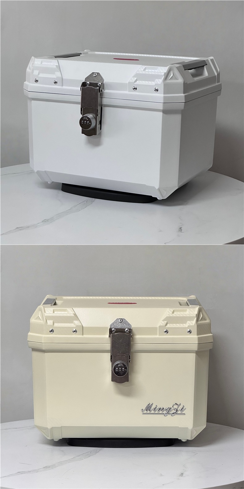 45L motorcycle tail box with a large capacity, suitable for electric scooters; a universal tail box storage container made of aluminum alloy