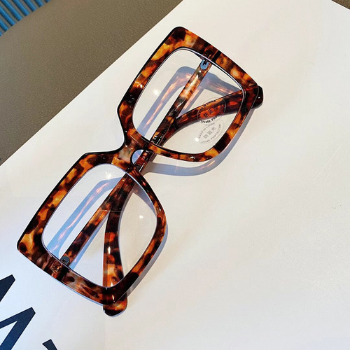 new style plain square thick frame flat glasses frame for men Korean style black anti-blue light glasses frame for women with myopic eyes