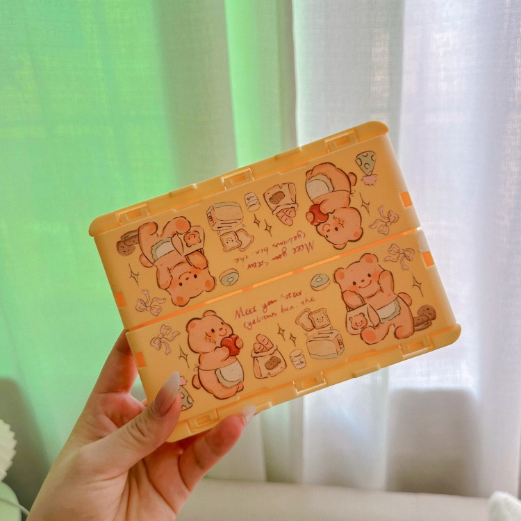 新商品の漫画の周辺の布の折り畳み可能な収納ケースの少女の心のデスクトップの化粧品の口紅の雑物の整理箱