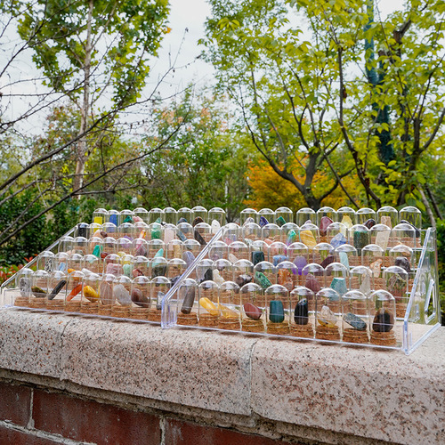 45 Bottles of Natural Crystal Ore Glass Bottles with Mineral Collection Set Craft Desk Table Ornament Crystal Collection