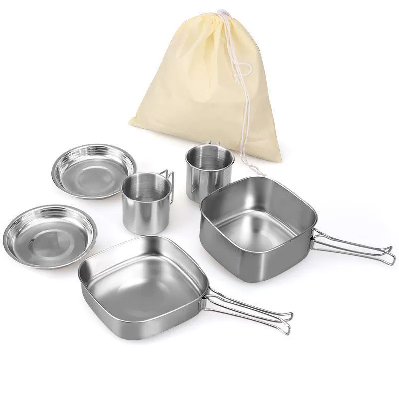 Travel handheld set stainless steel, equipment, 6 pieces