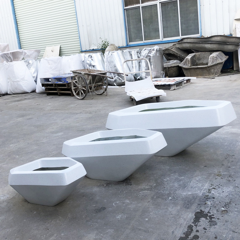 FRP flower pot combination outdoor park planting flower device special-shaped large flower trough flower pot Meichen large flower bowl manufacturer FRP flower pot combination outdoor park planting flower device special-shaped large flower trough flower pot Meichen large flower bowl manufacturer