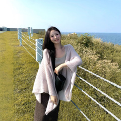 小个子女装一整套韩系温柔风针织开衫毛衣披肩内搭背心长裙套装