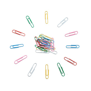 Blue Sky Colorfuled Paper Clips Bulk Plastic-Coated Paper Clips Wholesale Plastic-Coated Paper Clips Office Supplies 50mm Paper Clips