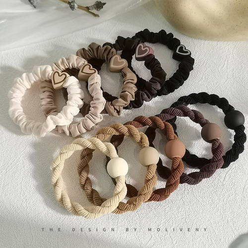 Headband simple and durable rubber band women's hair tie high elasticity does not hurt the hair rubber band hair accessories ponytail hair tie headband