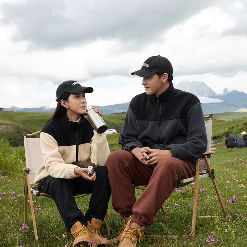 New Style Fleece Men's and Women's Couple's Jacket Women's fleece-lined Thickened Fleece Clothes Women's Graphene Warm Charge Clothes Liner