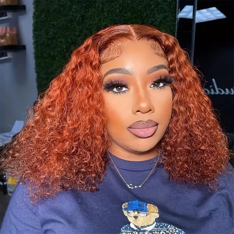 Comercio exterior transfronterizo africano venta caliente frente de encaje rizado cubierta de cabello euroamericano natural rizado esponjoso explosivo cabello peluca