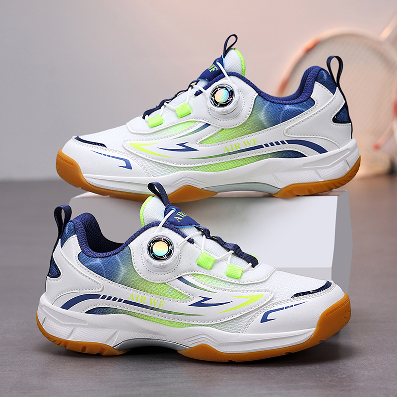 Nuevos botones giratorios casuales zapatos de bádminton transpirables pareja ligera zapatos de tenis de mesa zapatos de entrenamiento de tenis masculino