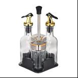 Oil and vinegar bottle (silver and gold style)