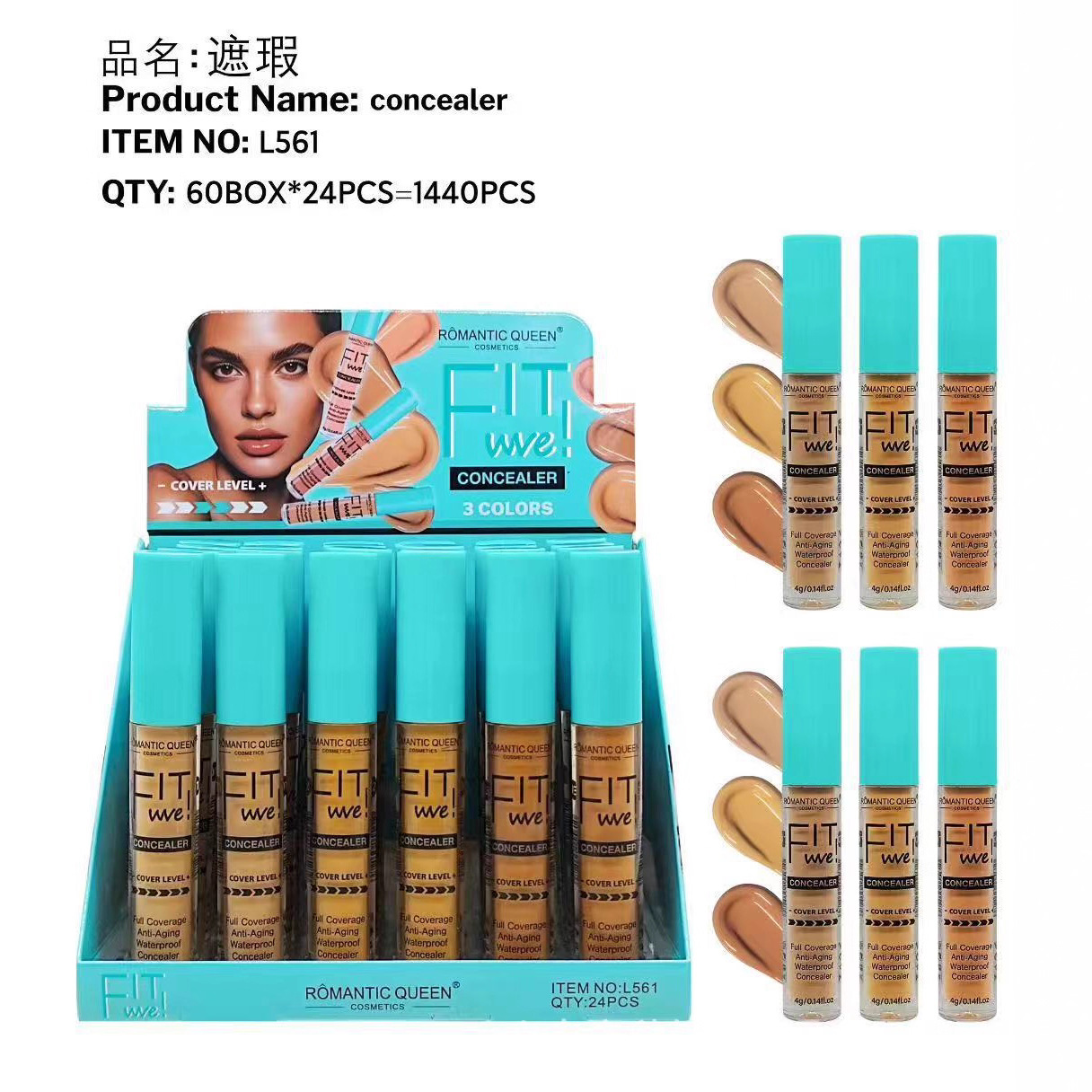 Corrector Facial Líquido Impermeable y de Larga Duración para Rostro