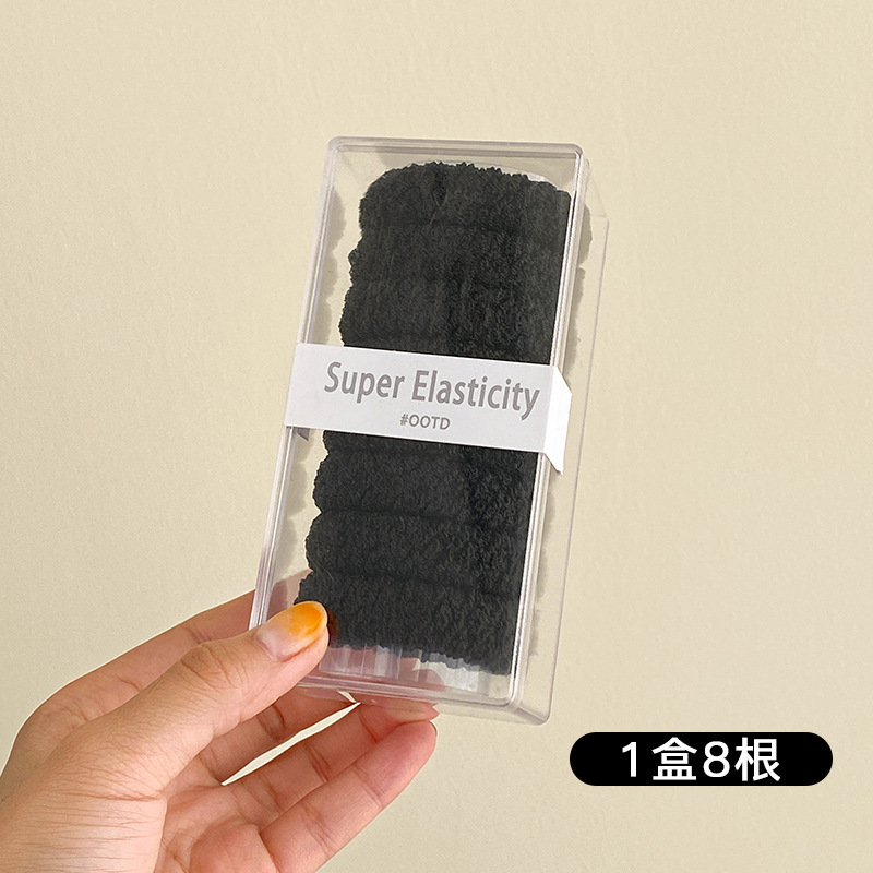 Atar la banda del pelo femenino cuerda del pelo atar accesorios para el cabello de alta banda de goma elástica duradera todo partido no duele la banda de goma del pelo negro cuerda del pelo