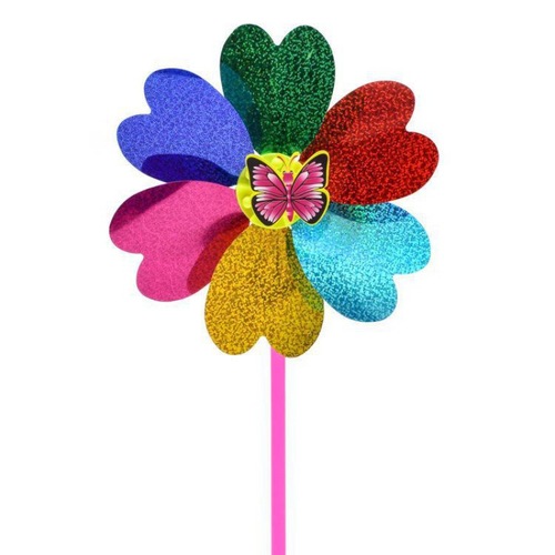 Children's cartoon colorful plastic windmill toy kindergarten gift outdoor activity park square stall push