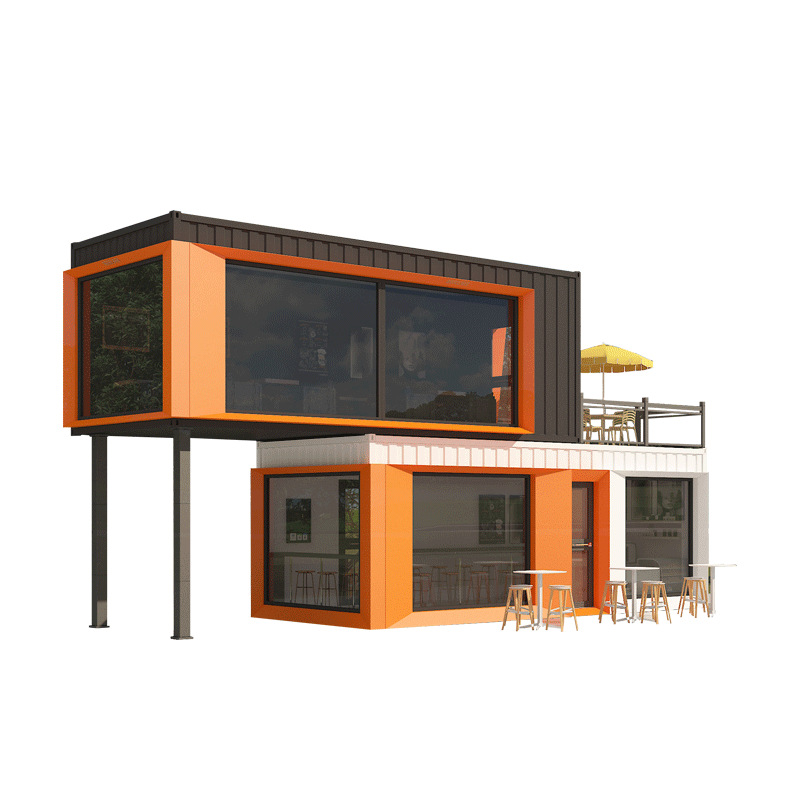 Contenedor casa móvil calle comercial café de doble capa tienda de té con leche área escénica calle de bocadillos tienda móvil quiosco