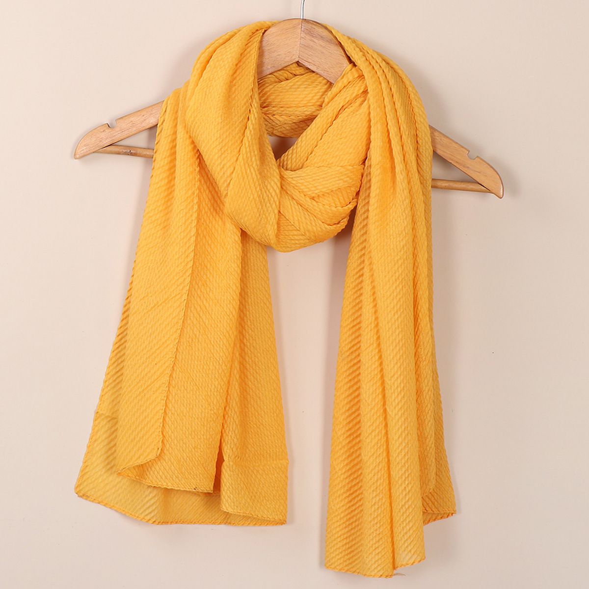 Women's Scarves wrinkled fashion plain wrinkled wrap headscarf solid color voile long shawl_voghion.com