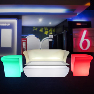 Factory Direct Led Light-Emitting Coffee Table Simple Ktv Sofa Stool Loose Table Outdoor Chair Bar Table Hotel Booth Table