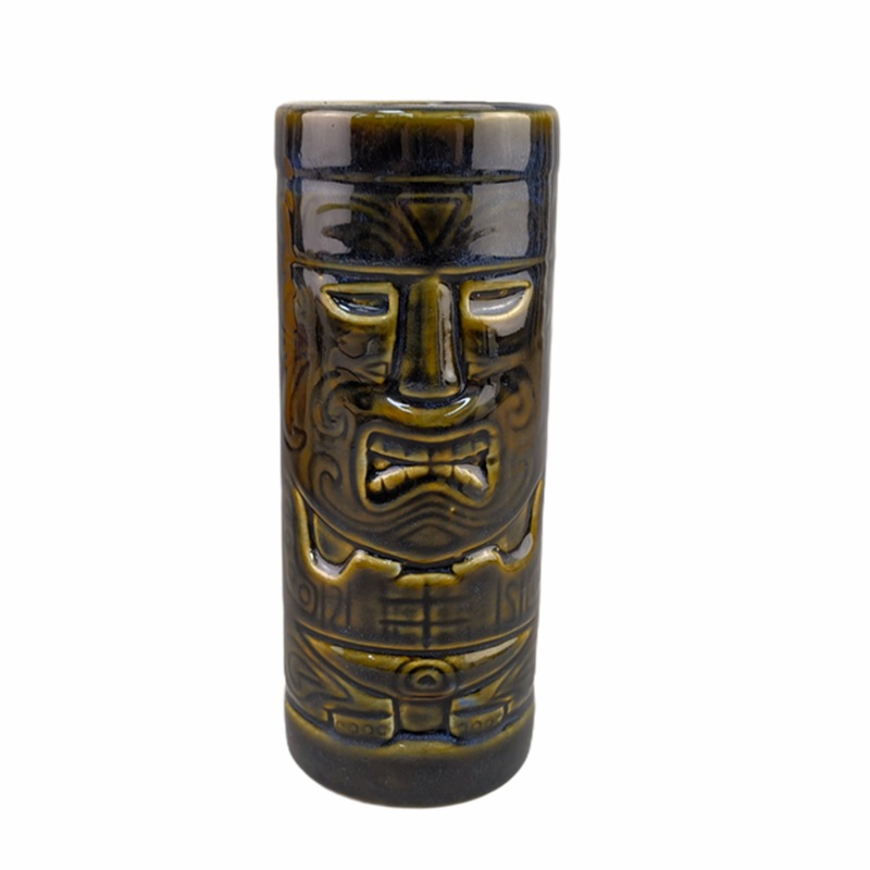 Taza de cóctel hawaiana Tiki Taza de cerámica Teiki Taza de esqueleto Zombie Taza Red Taza de cerámica Flores