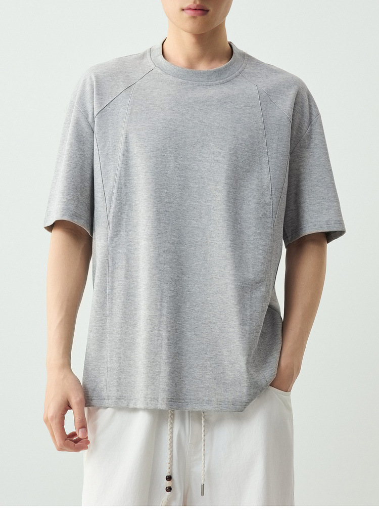 Áo thun nam cổ tròn tay ngắn phong cách công sở, chất liệu cotton thoáng mát, kiểu dáng thể thao — đen chi tiết 27