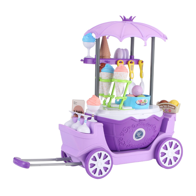 Entrega al por mayor ventas directas de la fábrica niños y niñas jugar casa helado tocador grande princesa carro juguete