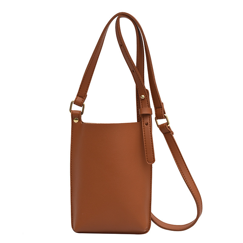 Japanese style PU leather mini satchel mobile phone bag fashion large capacity mini bag vertical ladies slant wallet wholesale