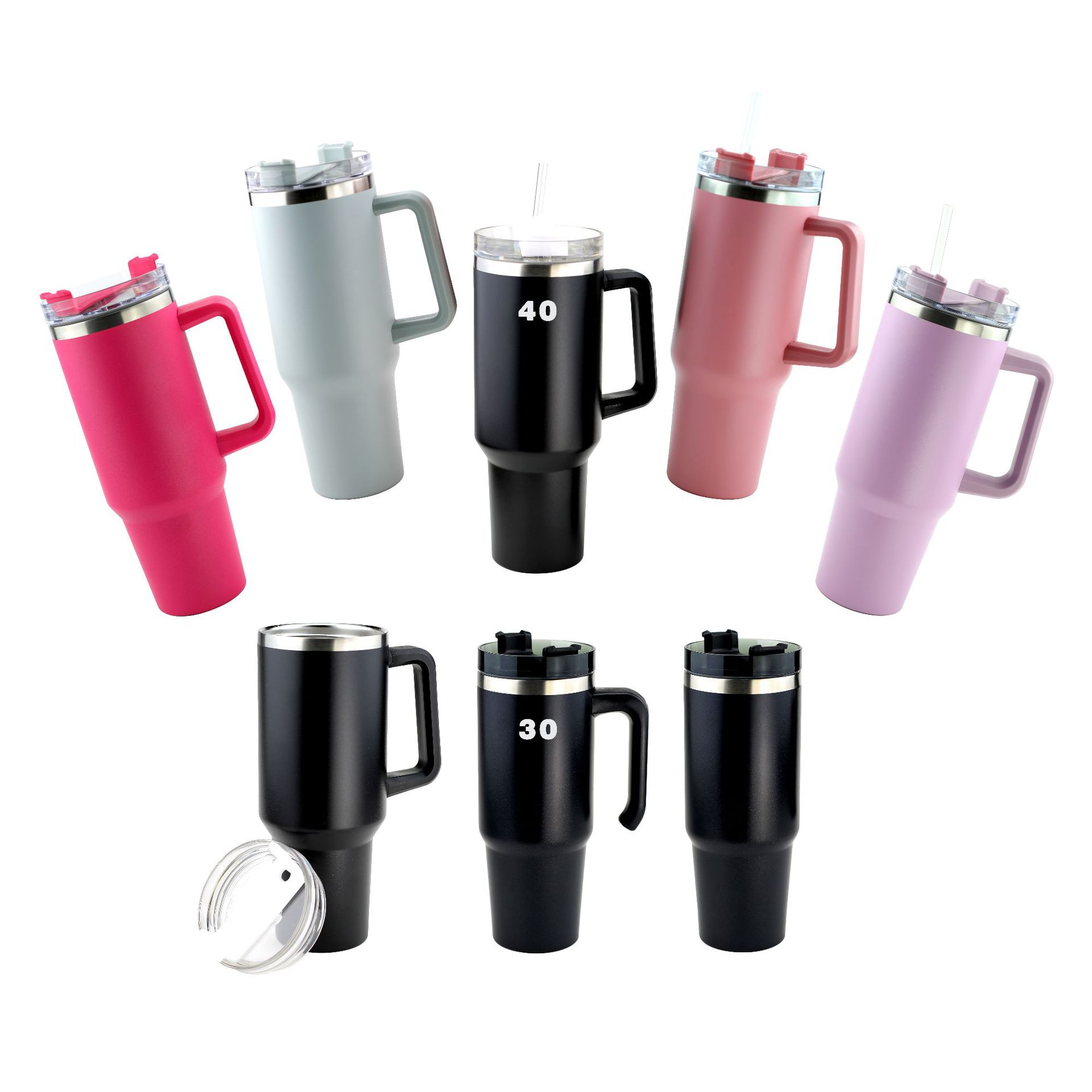 Amazon estilo caliente 40oz mango de gran capacidad taza de coche 304 acero inoxidable 30oz Stanley pajita taza de hielo