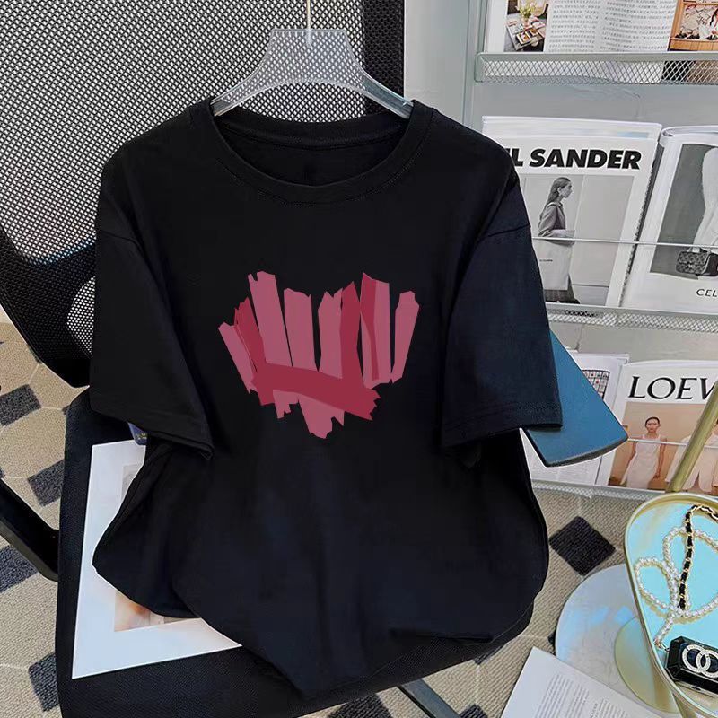 アメリカンレトロピュアコットン半袖Tシャツレディース2025年夏新作人気夏Tシャツルーズ|undefined