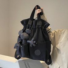 时尚轻便双肩包女2025新款大容量短途旅行包大学生百搭手提袋单肩