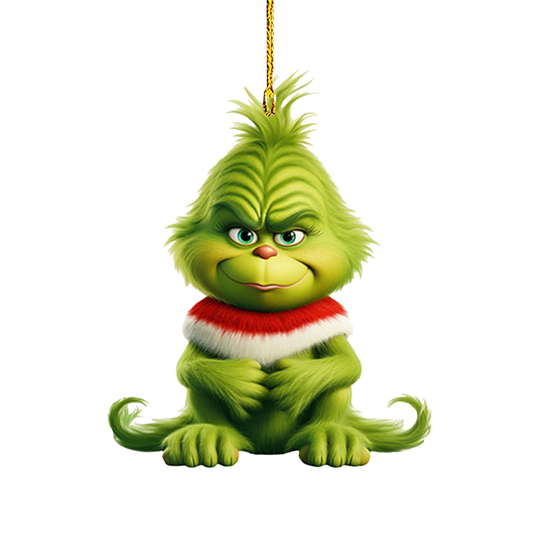 Nuevo producto transfronterizo: Colgante de coche de dibujos animados de hombreito verde para niños, decoración para árbol de Navidad y hogar.