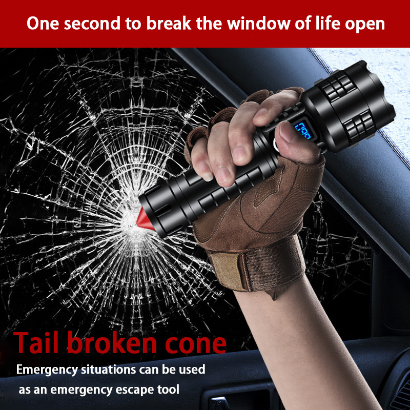 Linterna explosiva de Amazon Linterna de luz fuerte para el hogar al aire libre Linterna de autodefensa portátil Lámpara de trabajo multifuncional al por mayor