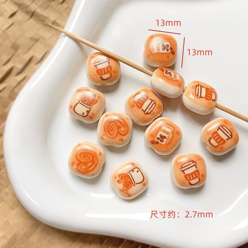 アクリルパン食品カラーコッキースタービーズルースビーズ diy 手作りブレスレットネックレスビーズ素材|undefined