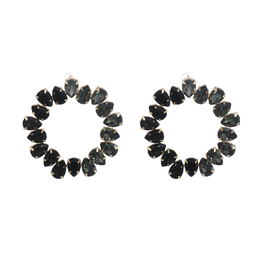 Simple Style Water Droplets Alloy Inlay Rhinestones Women's Ear Studs display picture 2