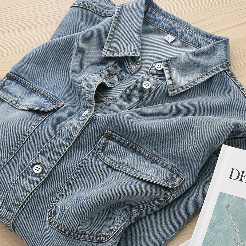 American single! Expensive is good! It's soft, light and downy! Women's loose-fitting Tencel Denim shirt