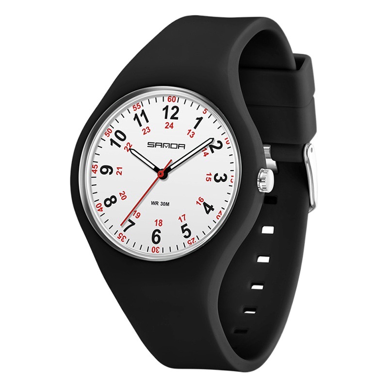 SANDA reloj femenino temperamento minimalista estudiantes de primaria luz nocturna impermeable silicona reloj de cuarzo reloj de comercio electrónico reloj en línea