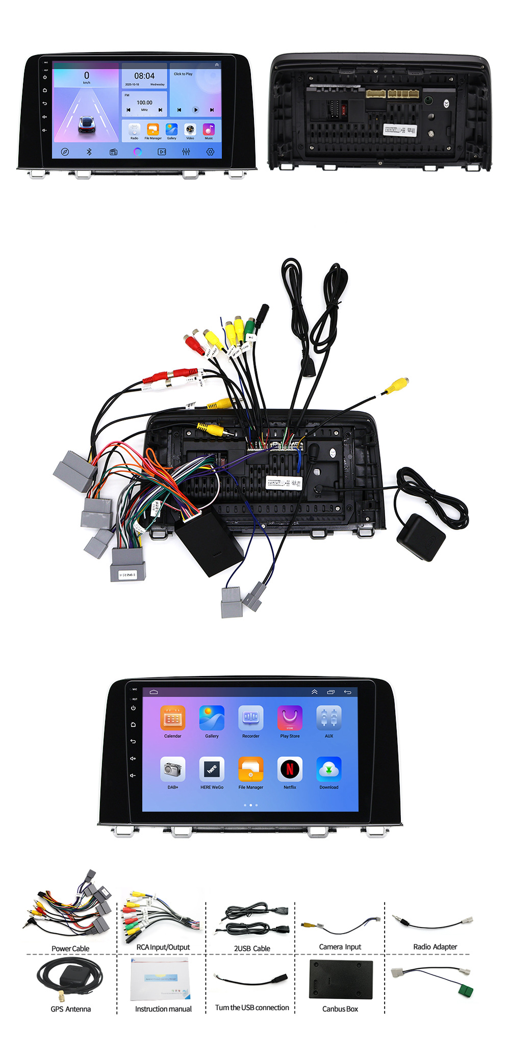 Suitable for 17-20 Models of Honda Crv Navigation Large-Screen Navigation Honda Crv Android Smart Gps Car Navigation