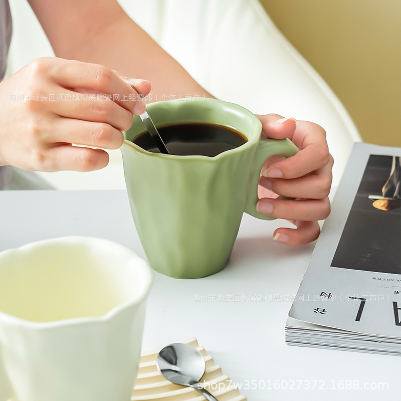 Color sólido simple taza de cerámica mate taza de agua casera taza de leche taza de café taza de café taza de menú