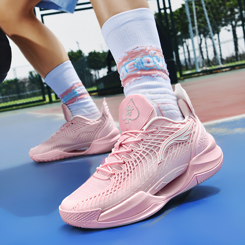 Fricción con sonido profesional antideslizante zapatos de baloncesto de combate real hombre y mujer amortiguador desgaste pareja zapatos deportivos casuales