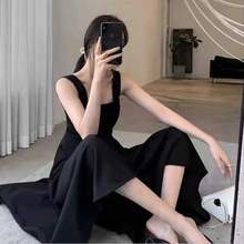 黑色连衣裙女2021年夏季新款宽松显瘦性感迷人黑色内搭吊带小礼裙