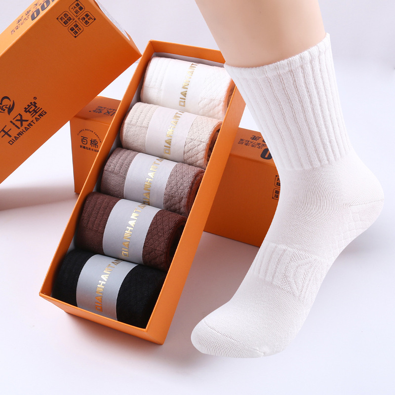 Autumn and Winter Massage Sole High-Tube Seamless Long Socks 7A Odor-Resistant Aromatherapy Wholesale Qianhantang Men's Socks