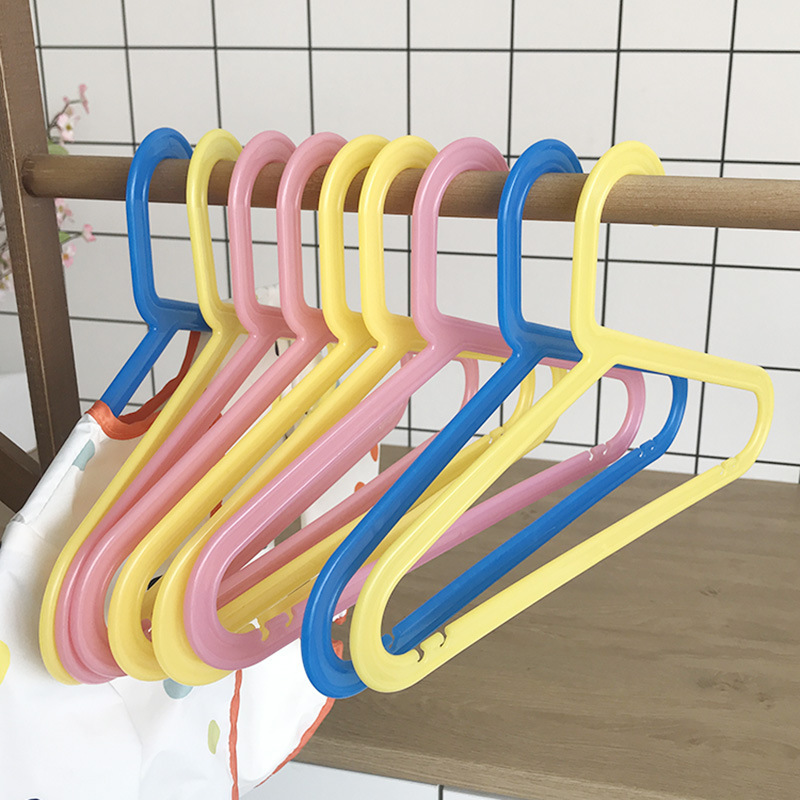 Bargis Children's Clothes Hanger Non-slip Wet and Dry Plastic Clothes Hanger Multicolor 8 Pack